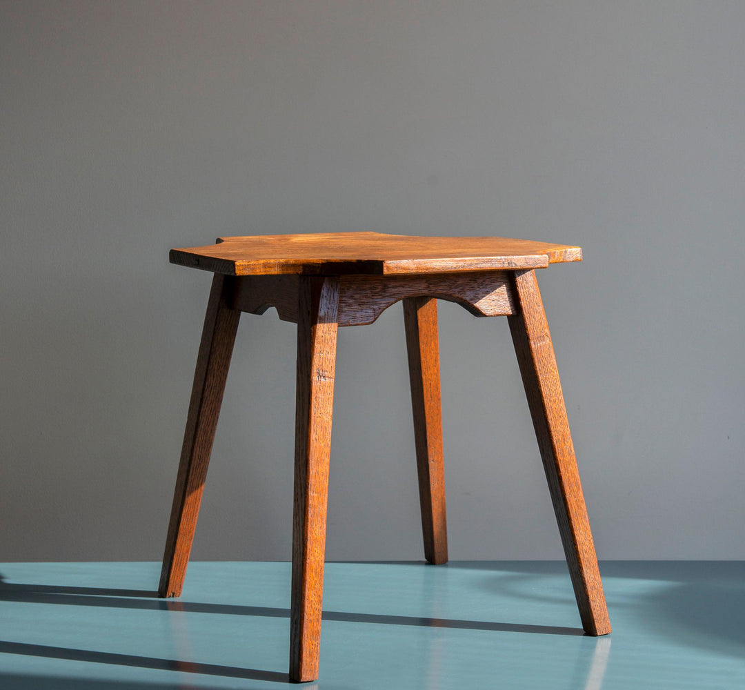 Oak Side Table, Art Deco, 1940s Design