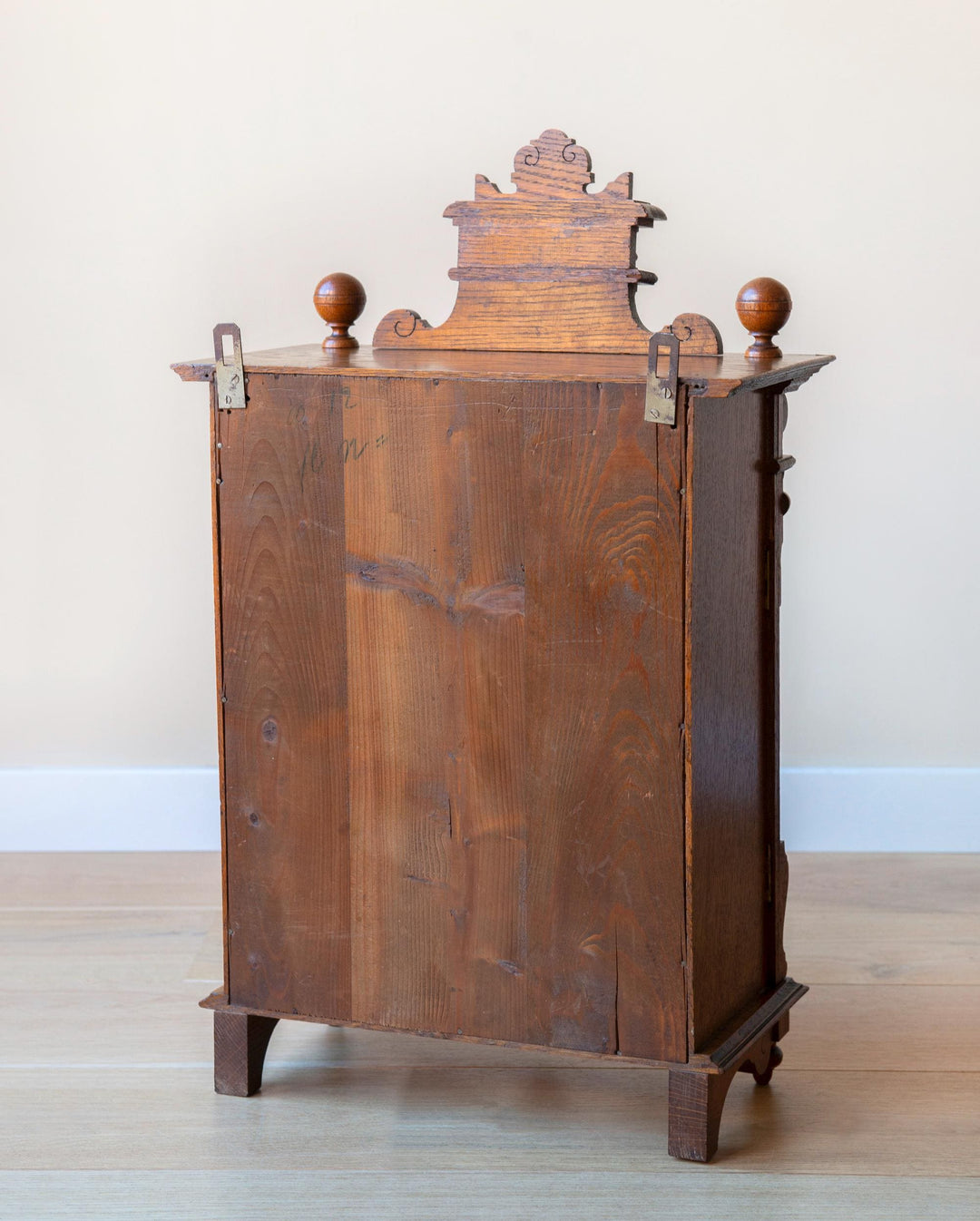 Antique Neo-Gothic Medicine Chest, Hand Carved Wood