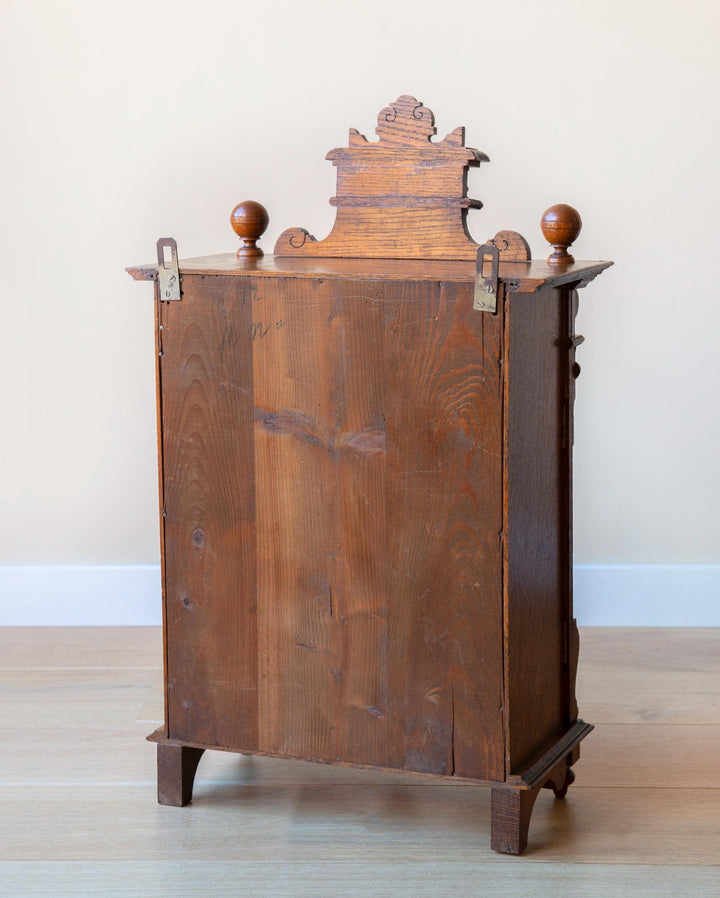 Antique Neo-Gothic Medicine Chest, Hand Carved Wood