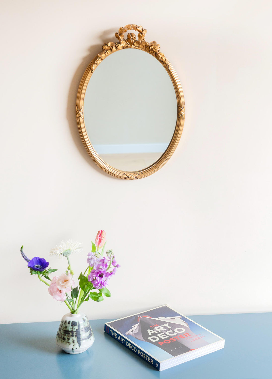 Vintage Oval Gold Mirror - Acanthus Leaves Frame