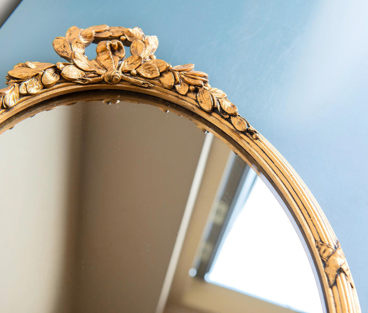 Vintage Oval Gold Mirror - Acanthus Leaves Frame
