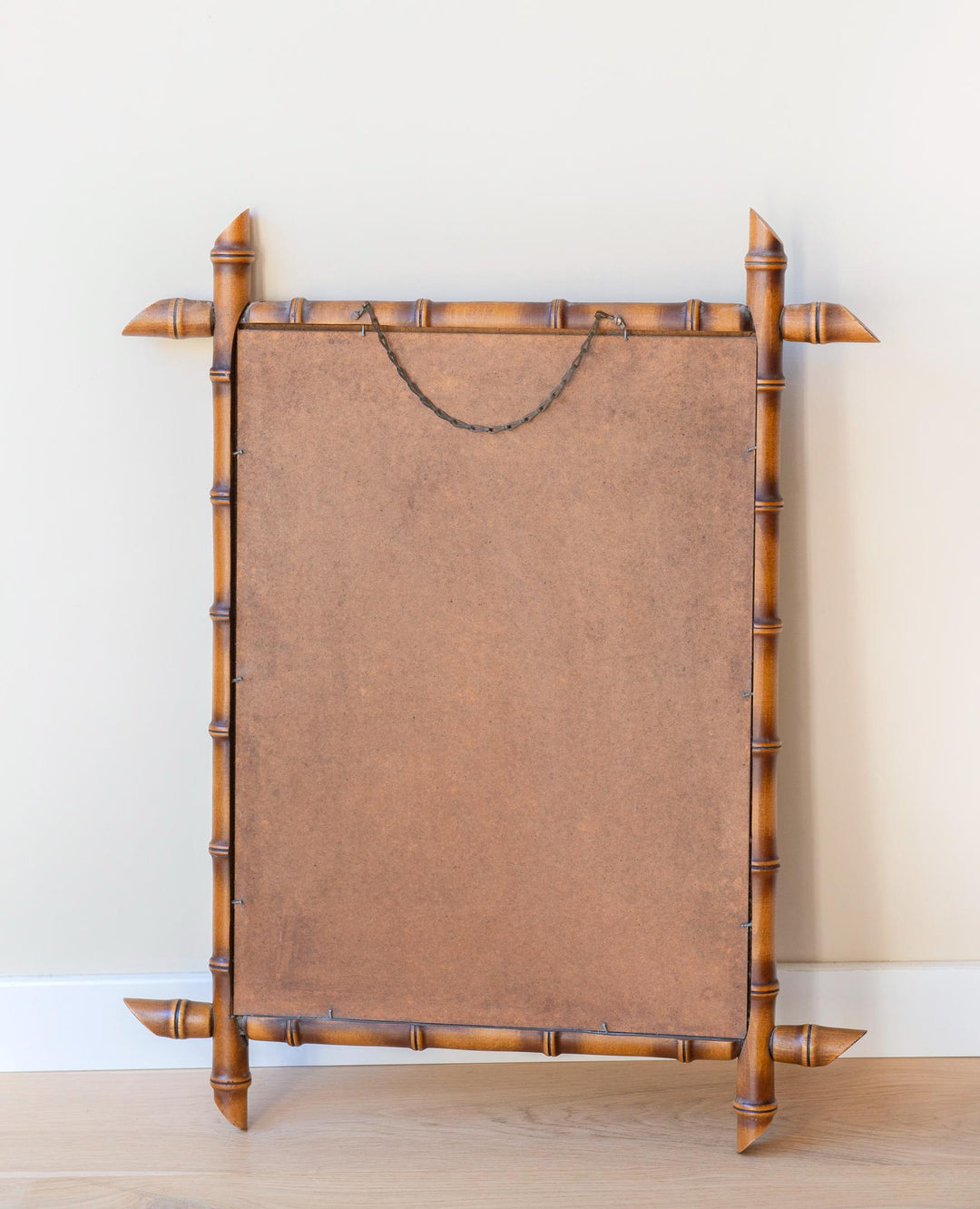 Antique Large French Mirror, Faux Bamboo Frame