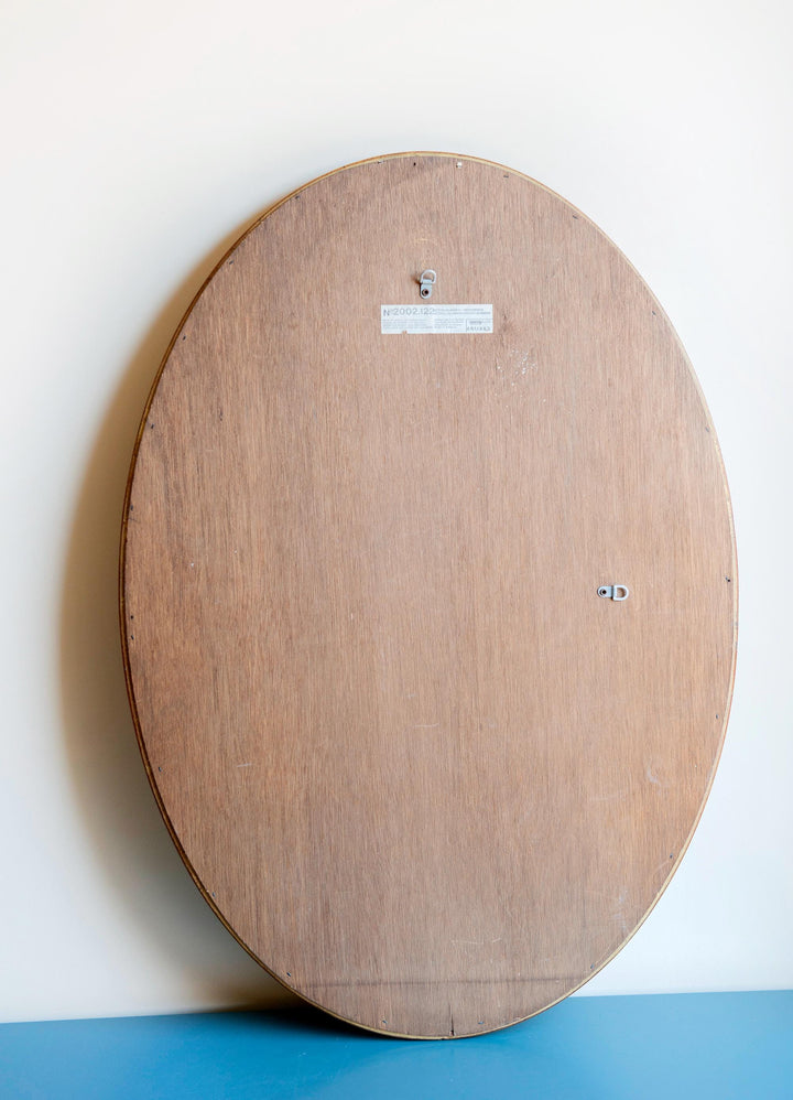 Large Oval Golden Mirror With Beveled Glass - Deknudt