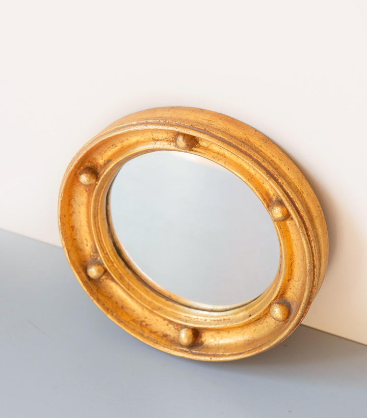 Vintage Gold Leaf Porthole Mirror