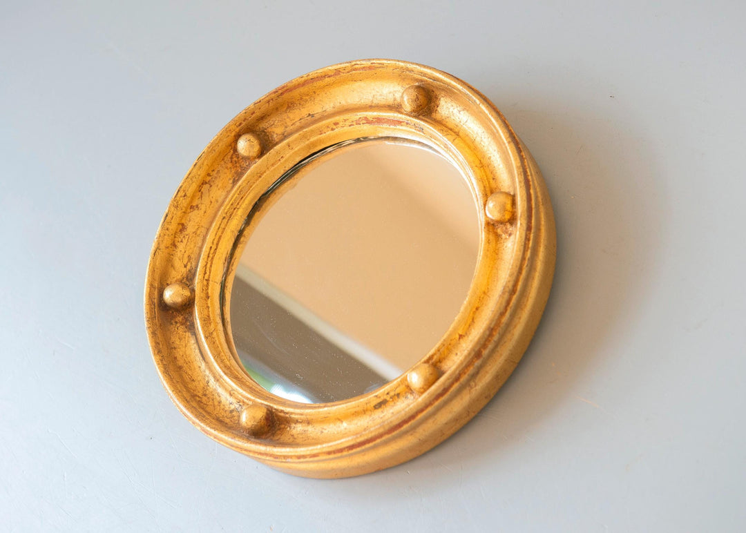 Vintage Gold Leaf Porthole Mirror