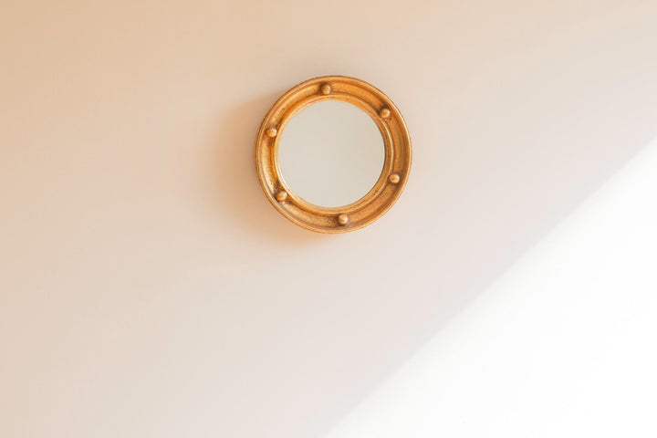 Vintage Gold Leaf Porthole Mirror