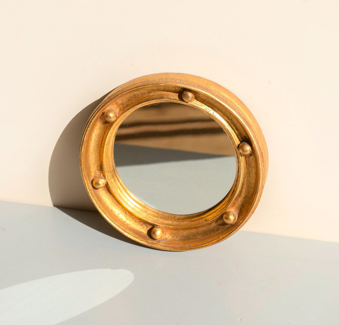 Vintage Gold Leaf Porthole Mirror