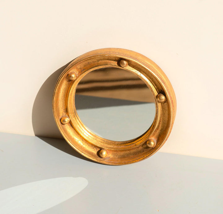 Vintage Gold Leaf Porthole Mirror