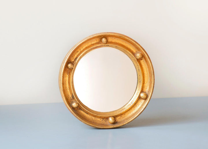 Vintage Gold Leaf Porthole Mirror