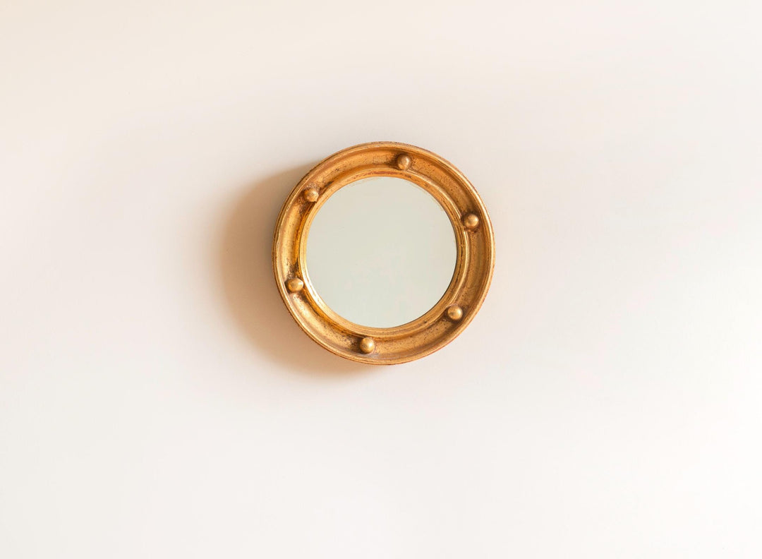 Vintage Gold Leaf Porthole Mirror