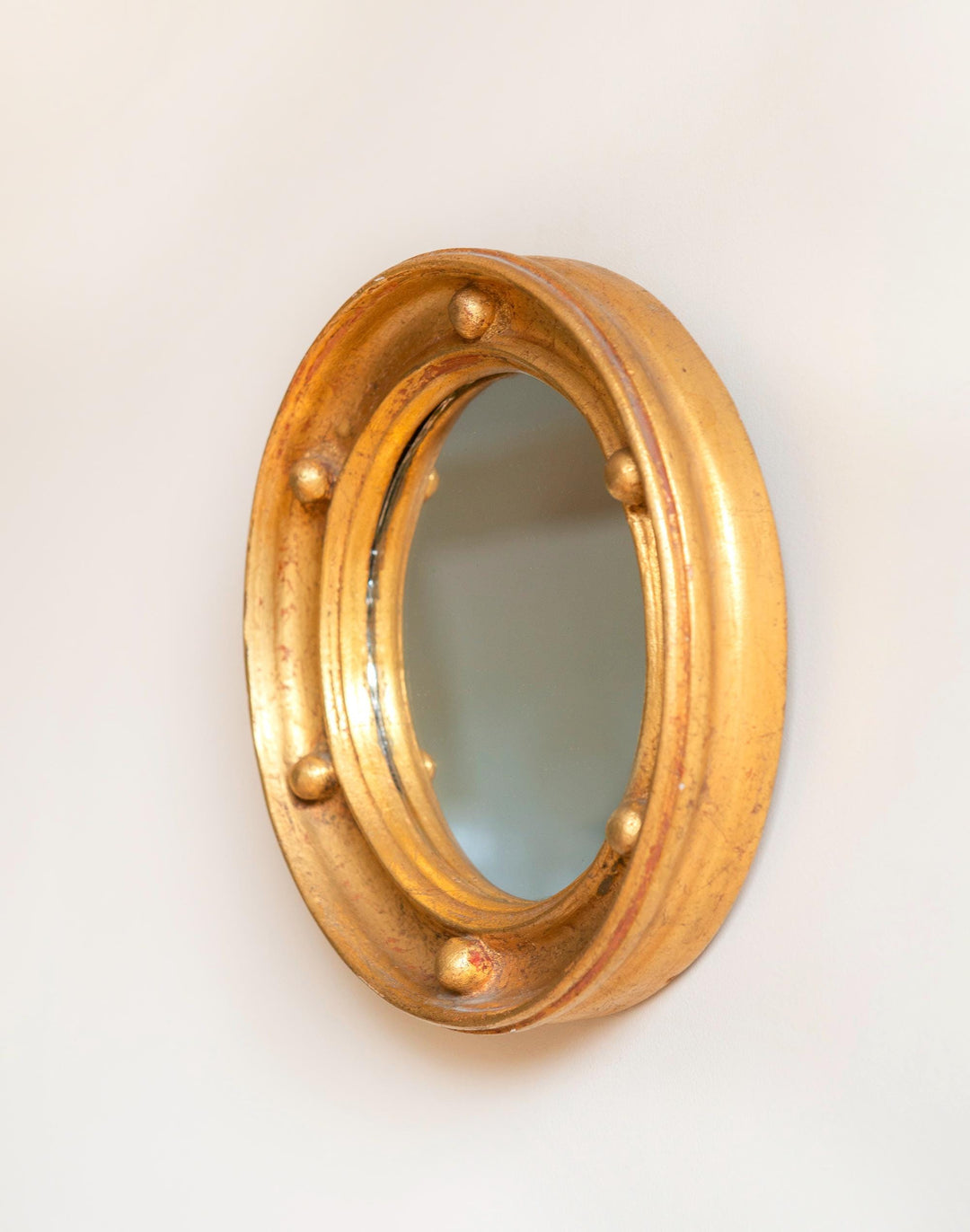 Vintage Gold Leaf Porthole Mirror