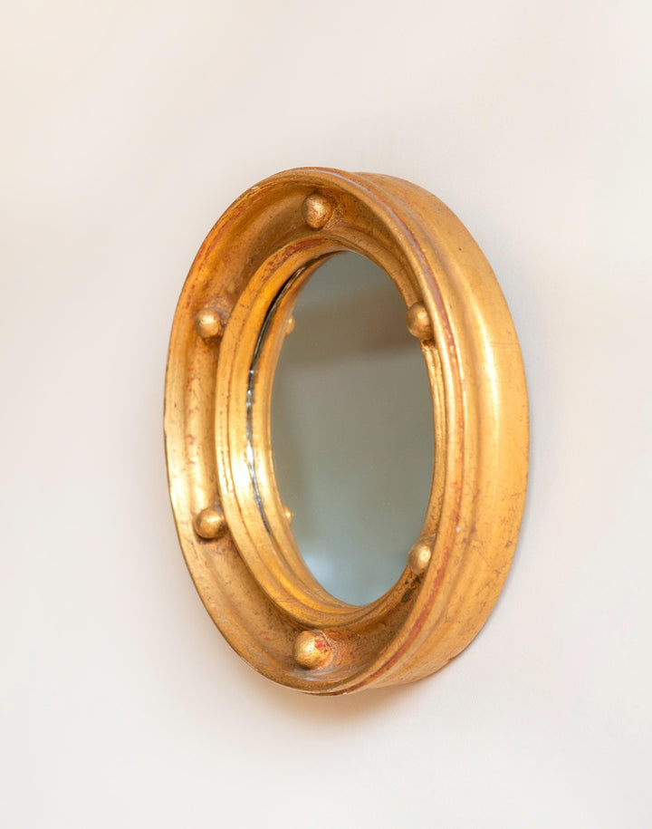 Vintage Gold Leaf Porthole Mirror