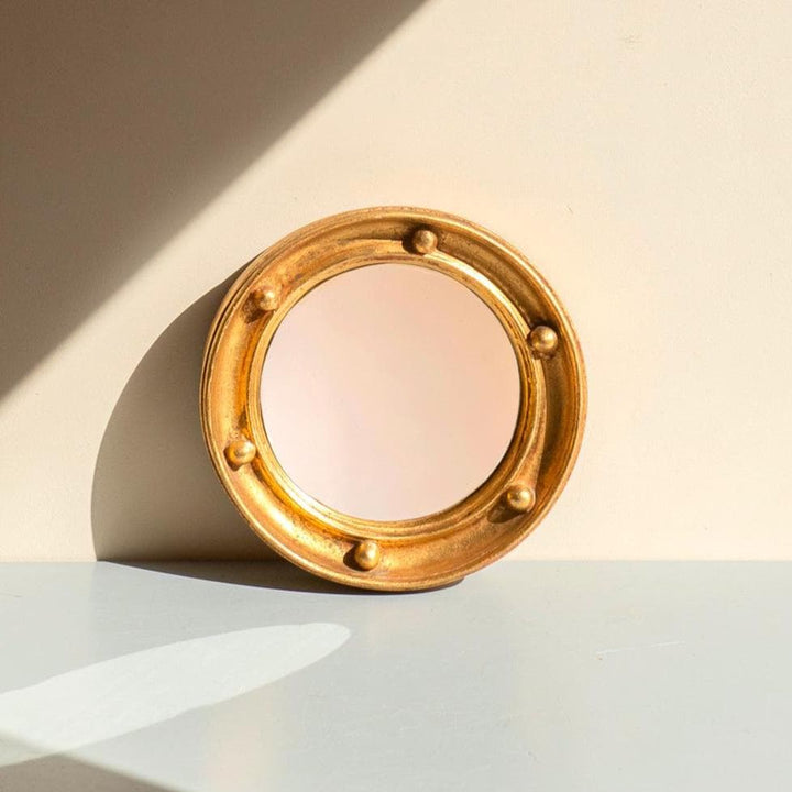 Vintage Gold Leaf Porthole Mirror
