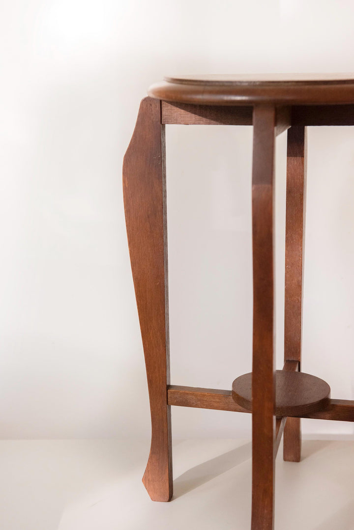 Antique Dutch Art Deco Side Table - Amsterdam School Style
