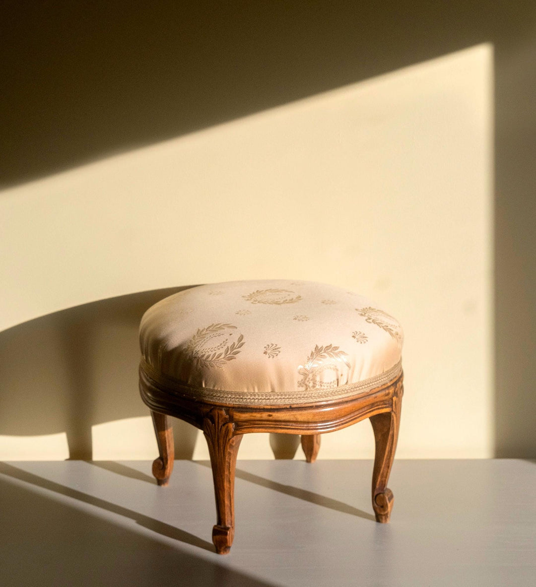 Antique French Wooden Footstool - Louis XV Style