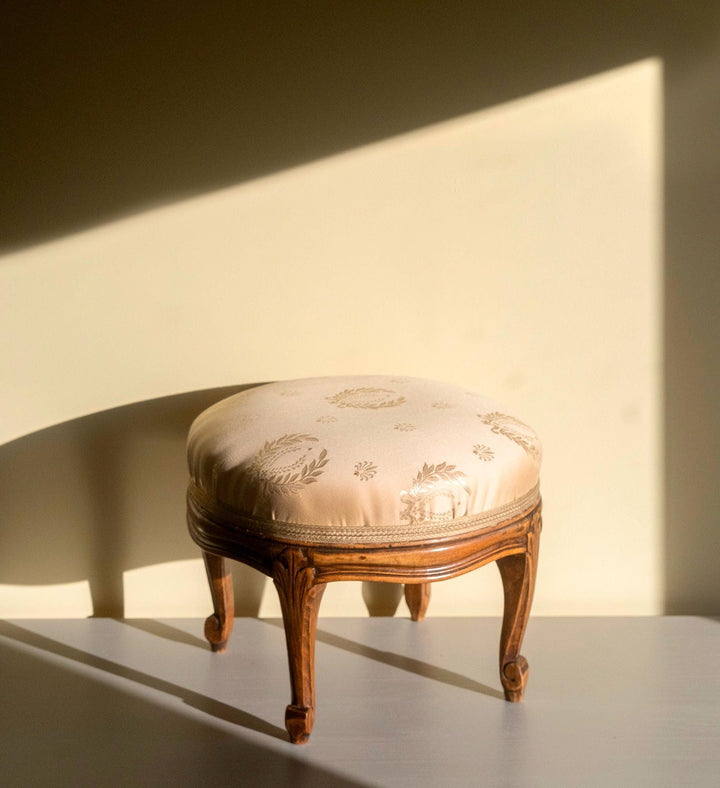 Antique French Wooden Footstool - Louis XV Style