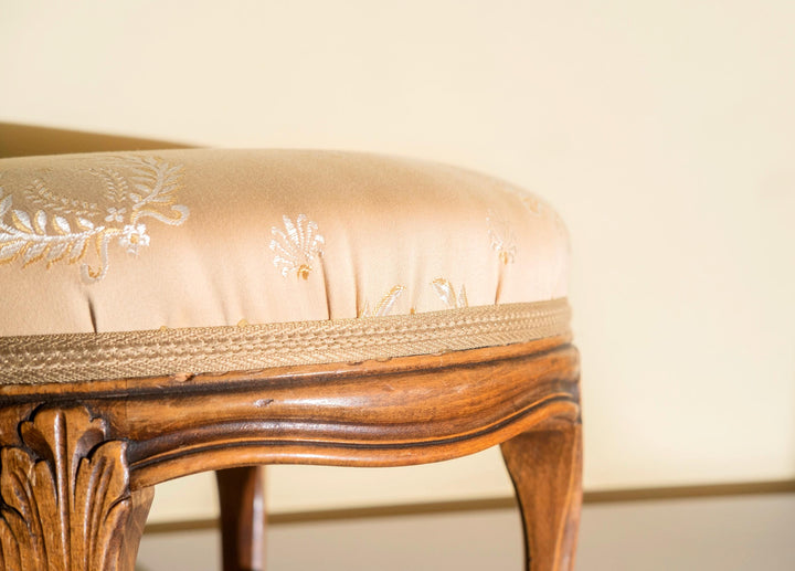Antique French Wooden Footstool - Louis XV Style
