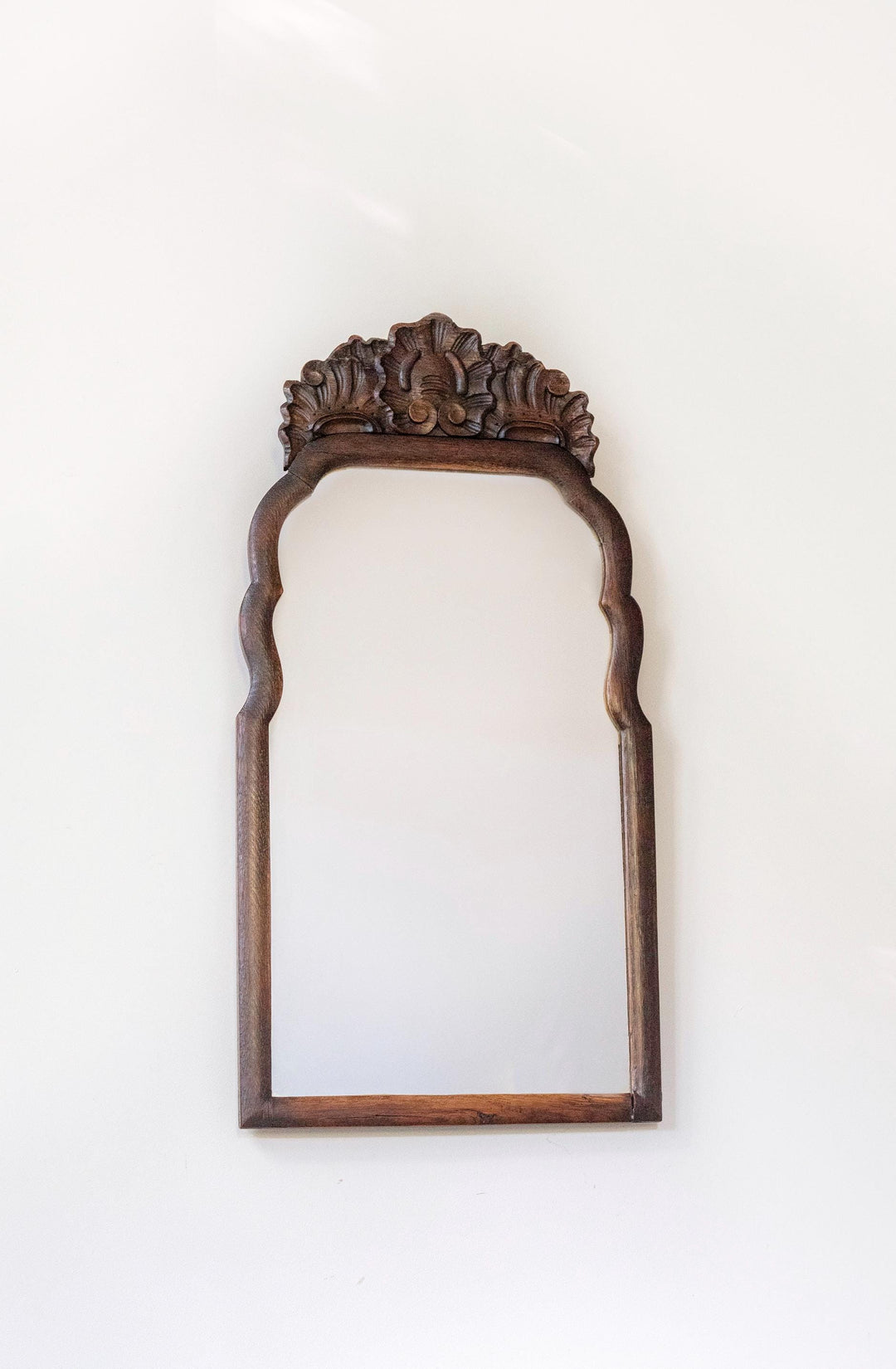 Antique Dutch Victorian Wall Mirror - Floral Crest