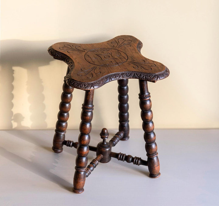 Antique 19th Century Victorian Bobbin Stool