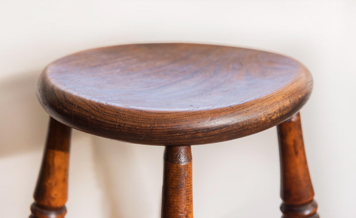 Antique English Oak Windsor Stool - 19th Century