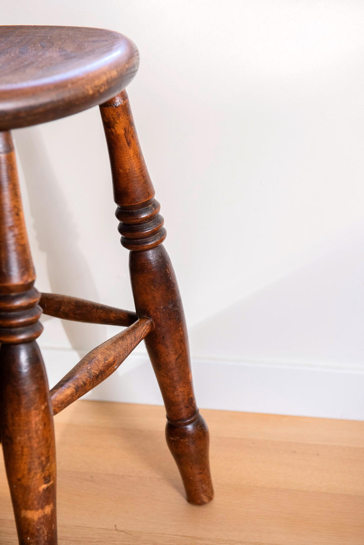 Antique English Oak Windsor Stool - 19th Century