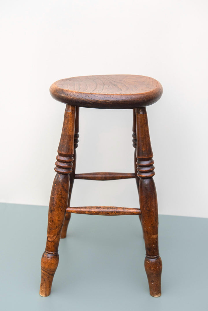 Antique English Oak Windsor Stool - 19th Century