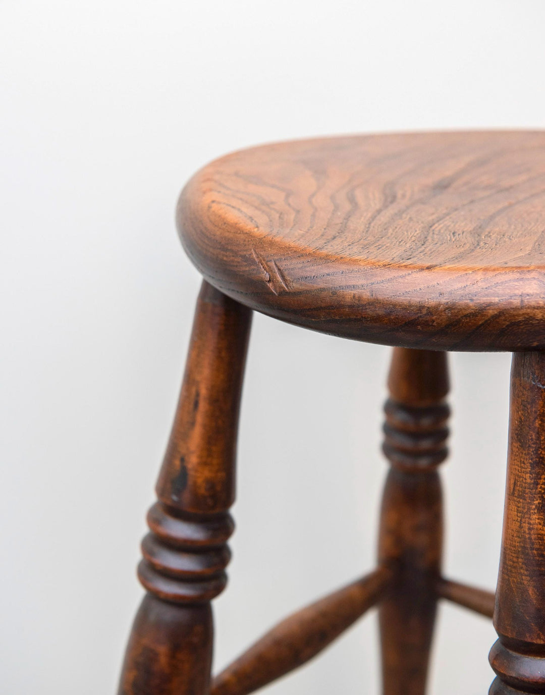 Antique English Oak Windsor Stool - 19th Century