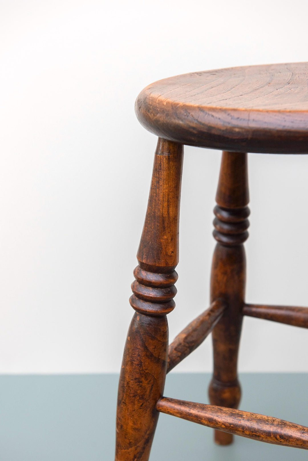 Antique English Oak Windsor Stool - 19th Century