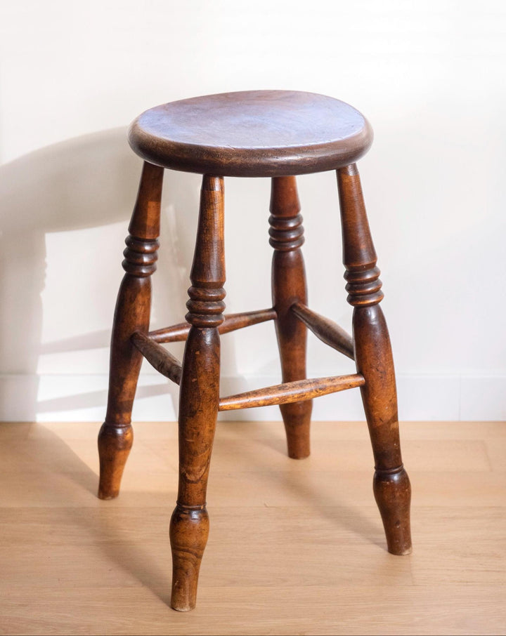 Antique English Oak Windsor Stool - 19th Century