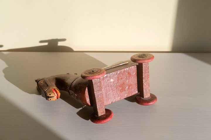 Antique Indian Wooden Horse Statue - Trinket Box