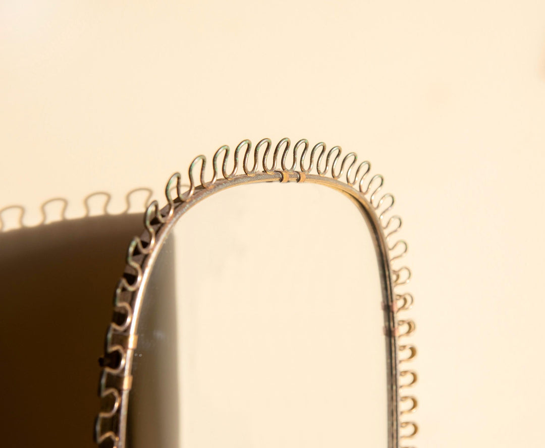 Vintage Josef Frank Brass Loop Mirror - Swedish Mid Century Wall Mirror