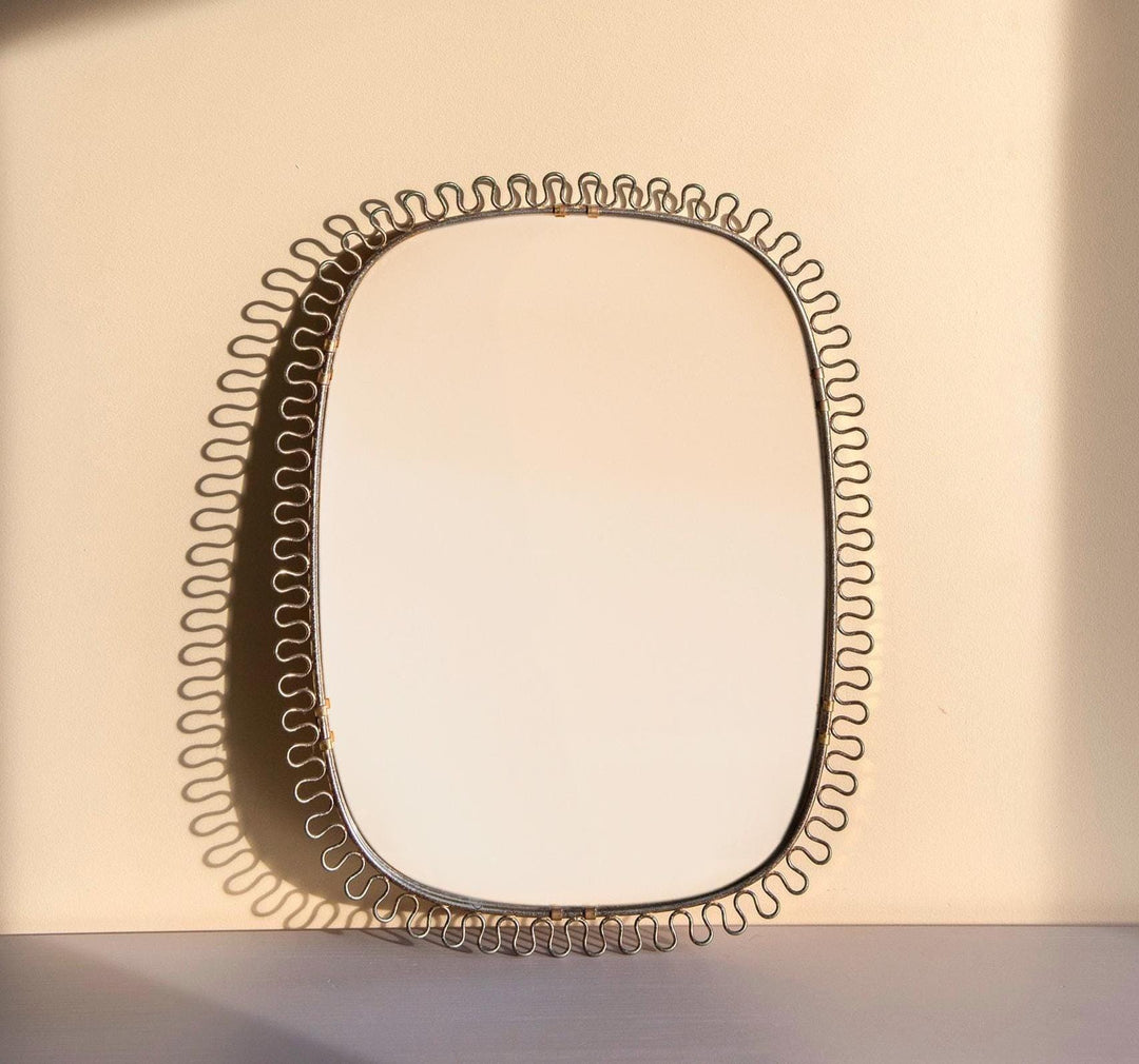 Vintage Josef Frank Brass Loop Mirror - Swedish Mid Century Wall Mirror