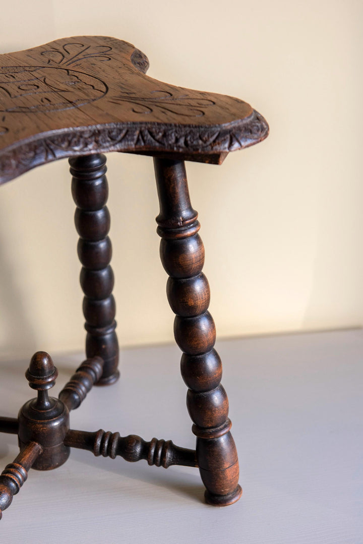 Antique 19th Century Victorian Bobbin Stool