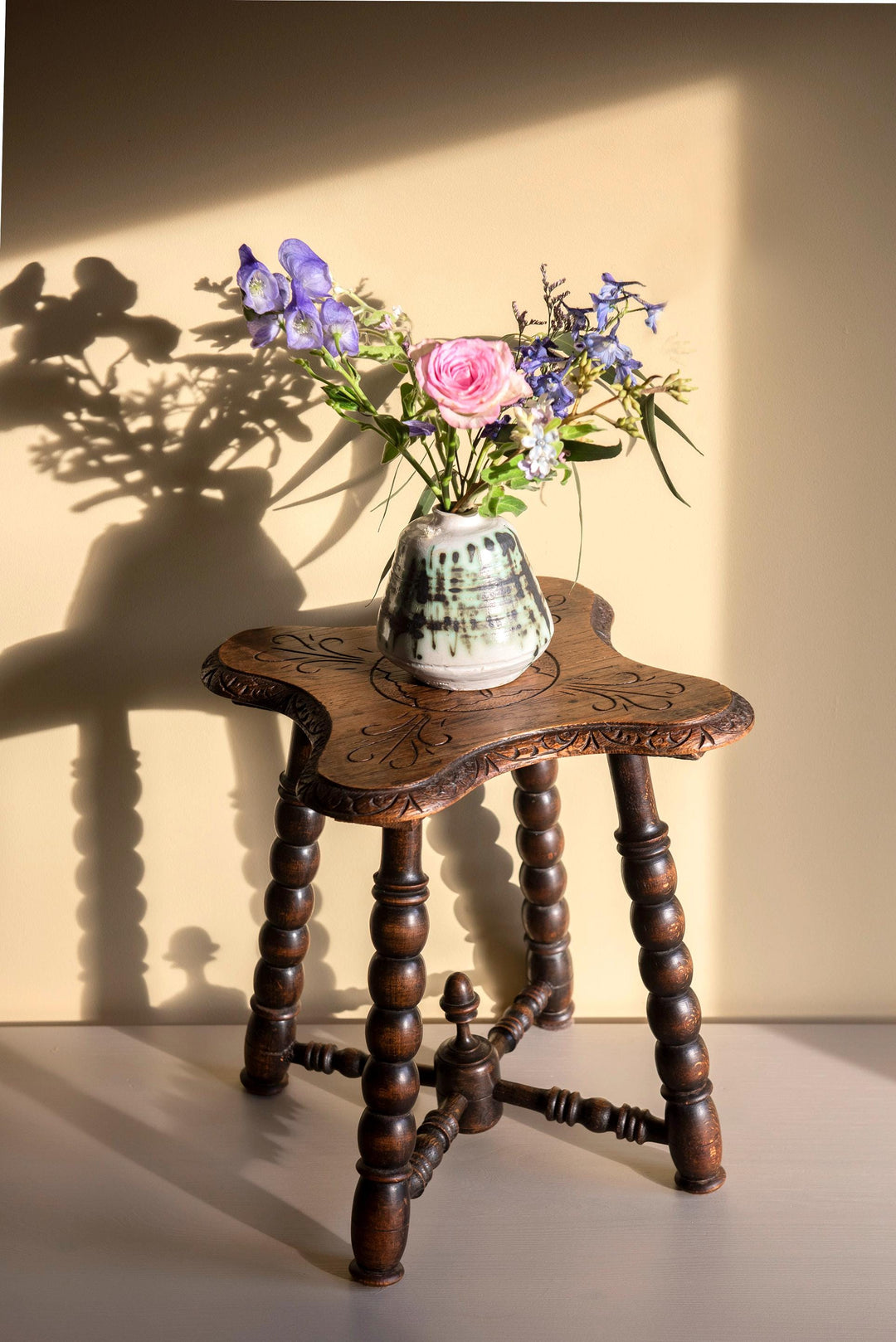 Antique 19th Century Victorian Bobbin Stool