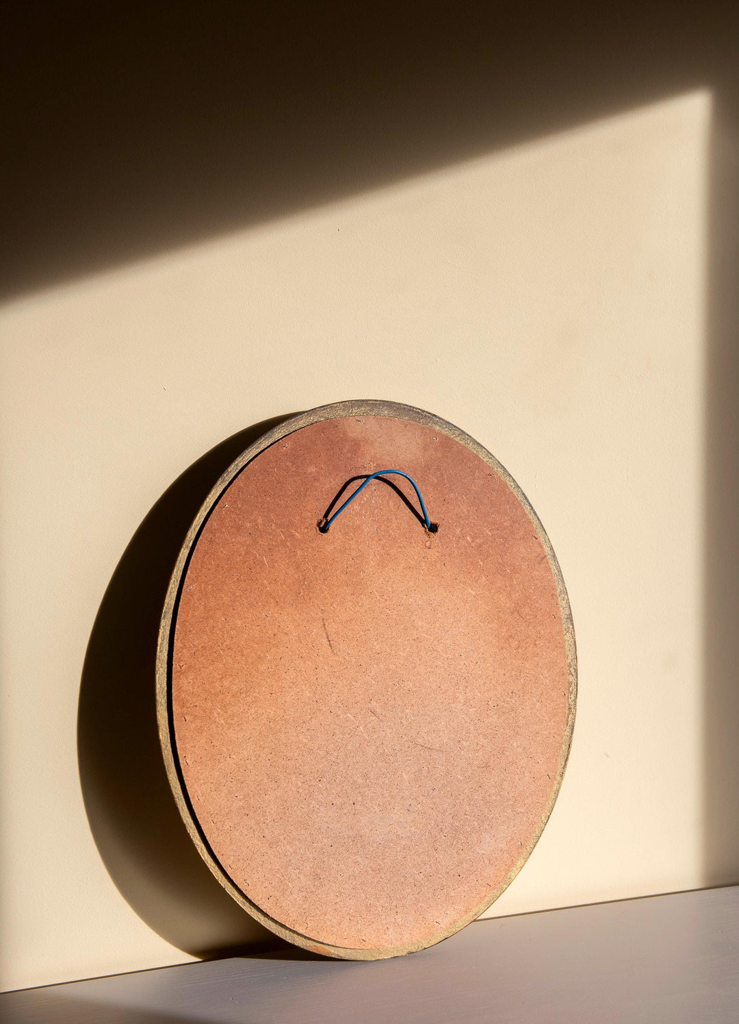 Decorative Oval Mirror with Aged Gold Finish