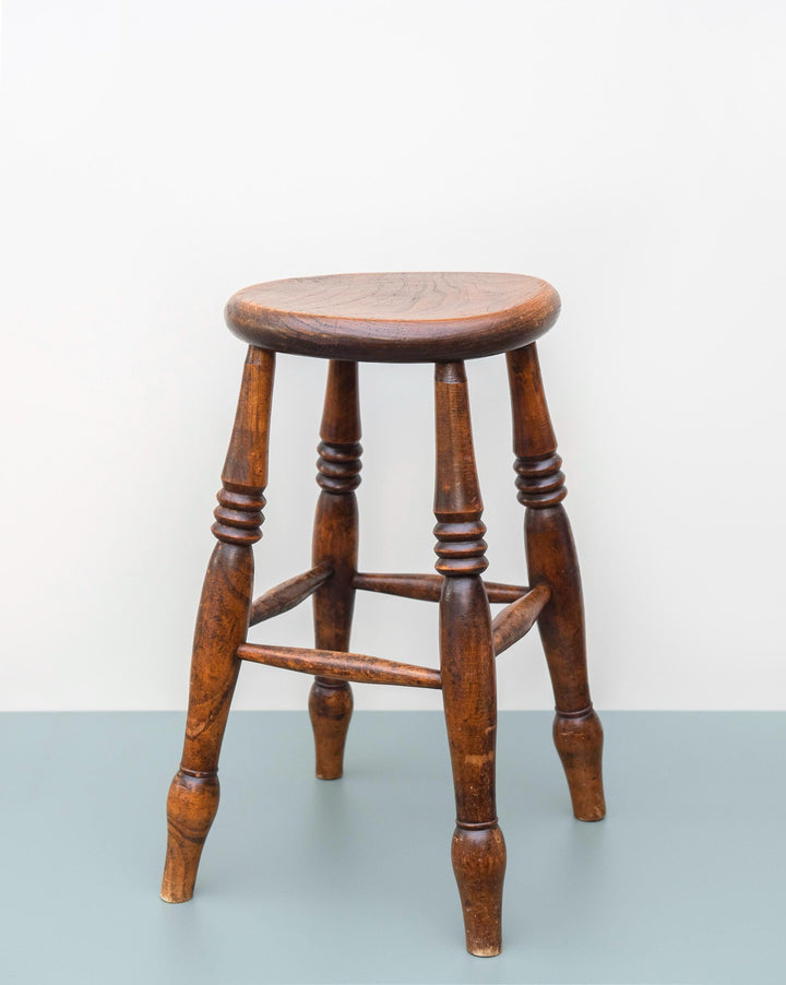 Antique English Oak Windsor Stool - 19th Century
