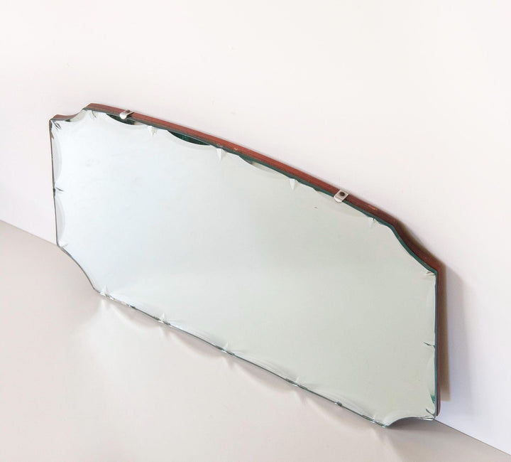 Antique English Frameless Wall Mirror with Hanging Chain