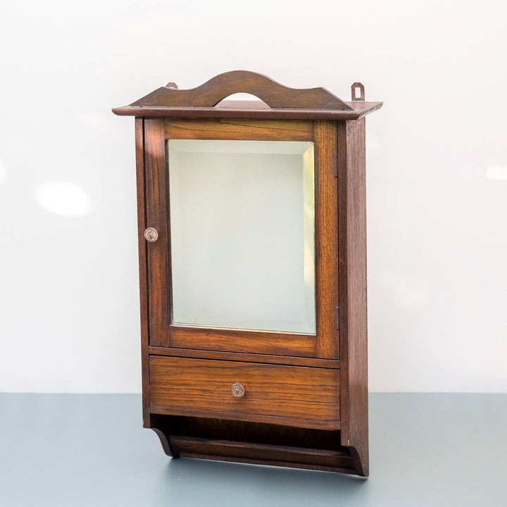 Oak Art Deco Medicine Cabinet with Mirror