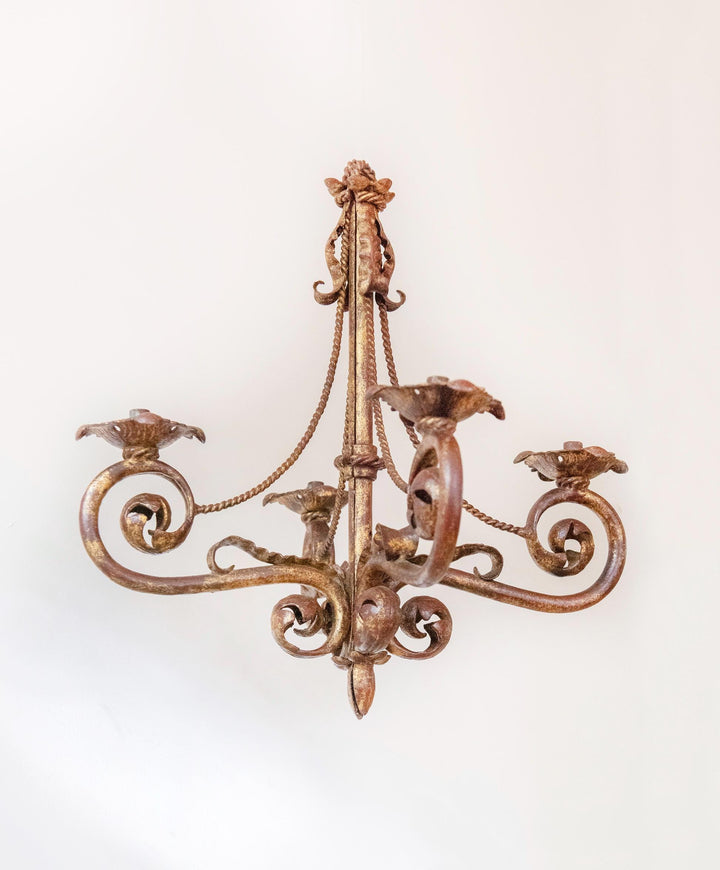 Vintage Florentine Gilt Metal Wall Sconces