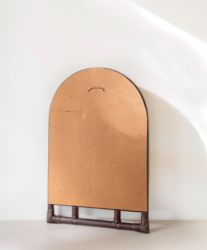 Vintage Arched Bamboo Mirror