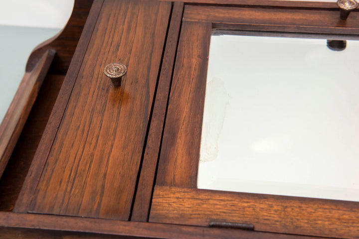 Oak Art Deco Medicine Cabinet with Mirror