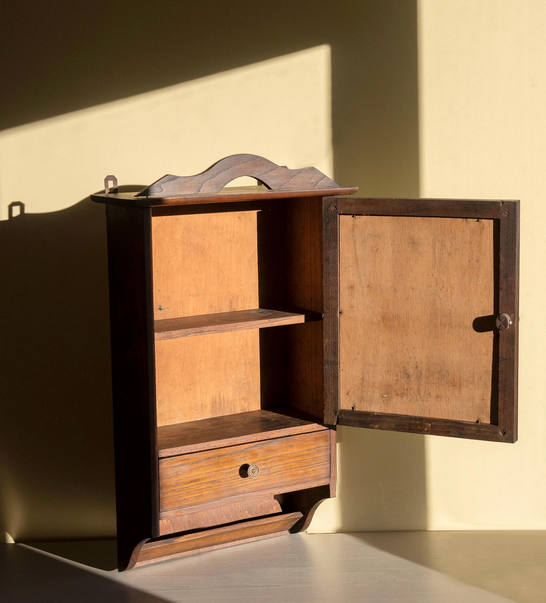 Oak Art Deco Medicine Cabinet with Mirror